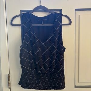 White House Black Market Sleeveless Black Blouse
